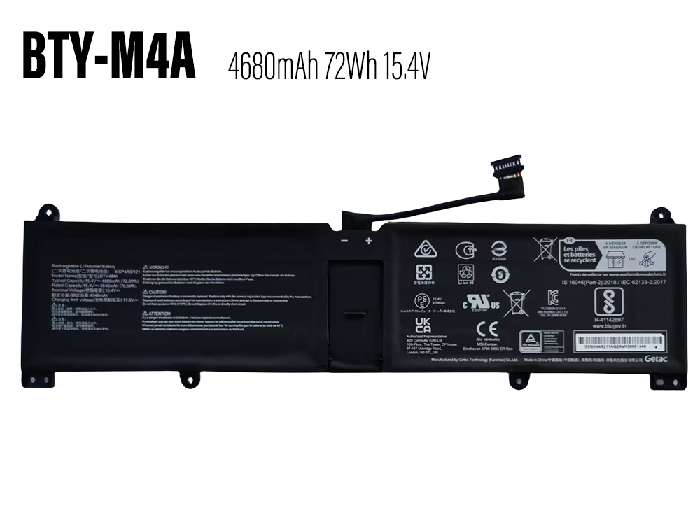 MSI BTY-M4A Laptop akku